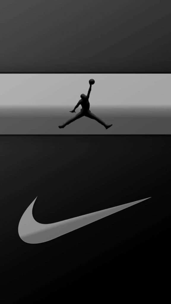 Minimalist Jordan Jumpman Wallpaper with Nike Swoosh Design