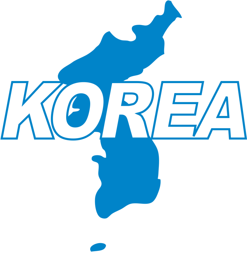 Minimalistic Korea Map Wallpaper: Bold Blue Design Background