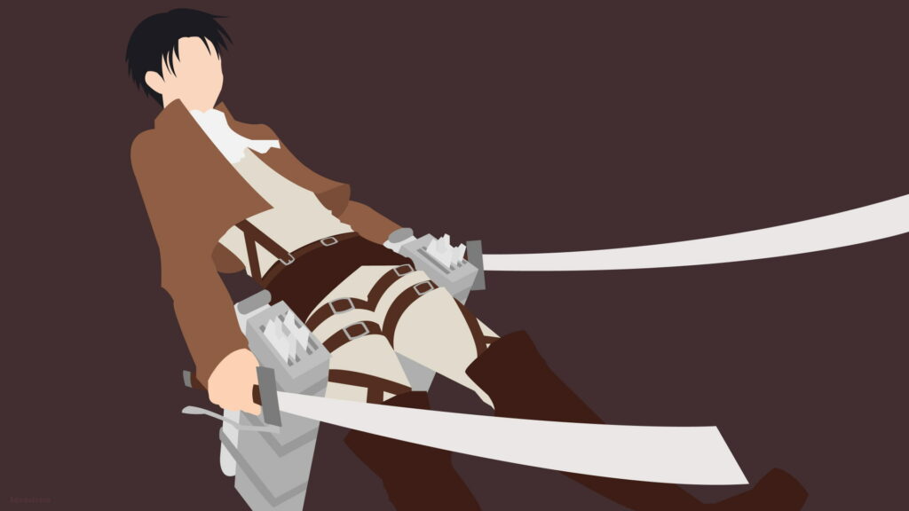 Elegant Levi: Minimalistic HD Anime Wallpaper from Attack on Titan