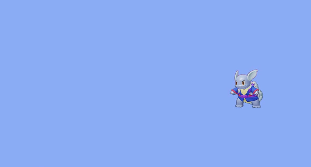 Minimalist Light Blue Wallpaper: Wartortle in Playful Blue Suit