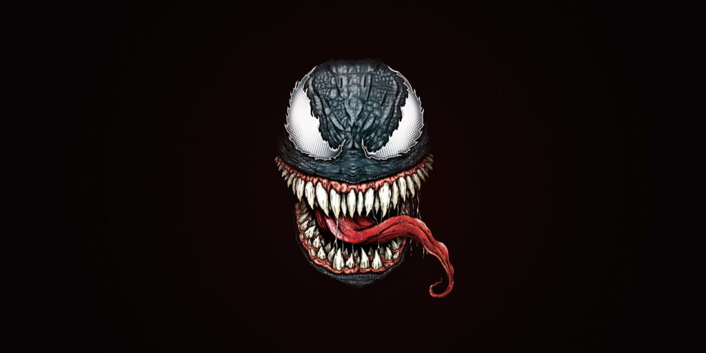 Dark Elegance: Marvel's Venom Unleashed in Minimalist Splendor Wallpaper