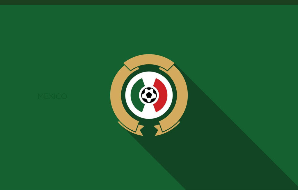 Minimalist Mexico National Football Team Logo Wallpaper Design