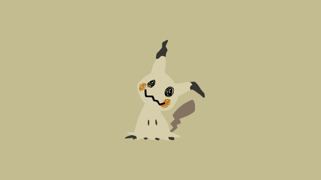 Minimalistic Mimikyu Wallpaper: Cute Pokémon Illustration Background