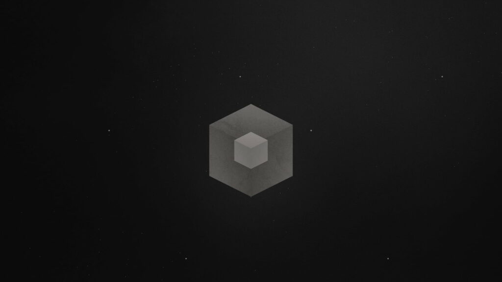 Monochrome Minimalism: An Artistic Illustration of a Simple Gray Cube Wallpaper