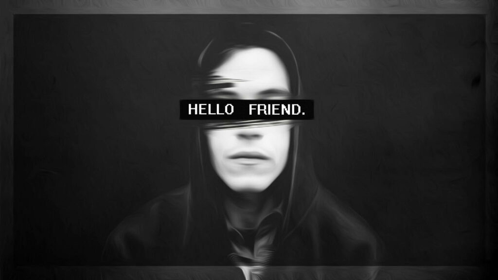 Intriguing Minimalistic Mr. Robot Wallpaper with Hoodie Figure