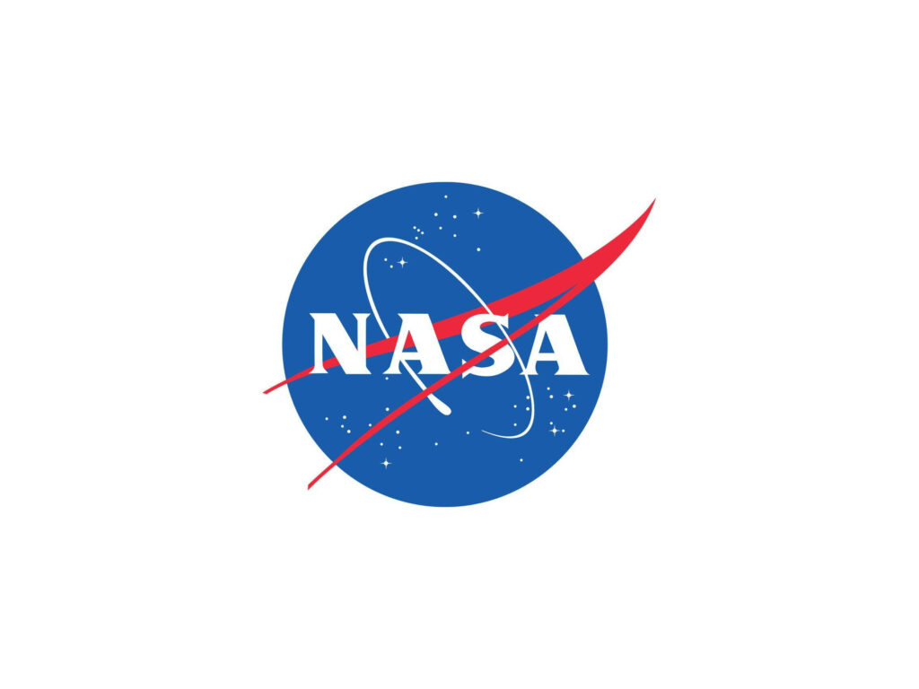 Minimalistic NASA Logo Wallpaper: Blue Sphere & Red Vector Design
