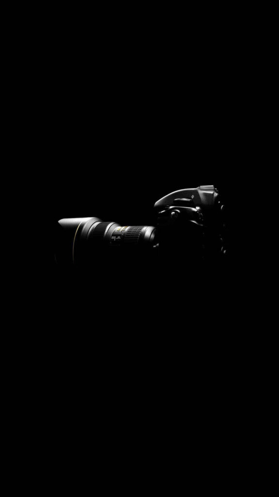 Nikon D3300 DSLR Minimalistic Wallpaper on Black Background