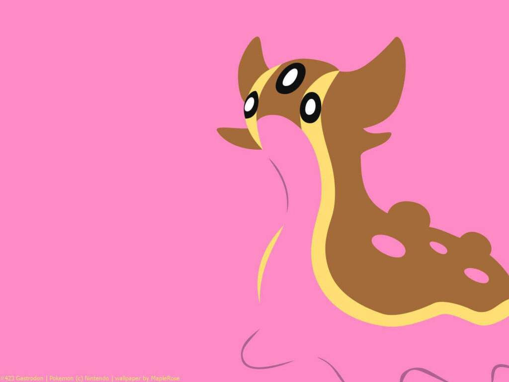 Minimalist Pink Gastrodon Wallpaper on Solid Pink Background