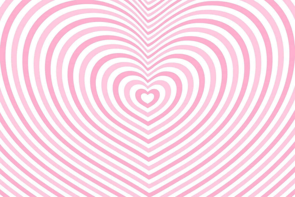 Romantic Pink Heart Concentric Wallpaper - Minimalistic Background