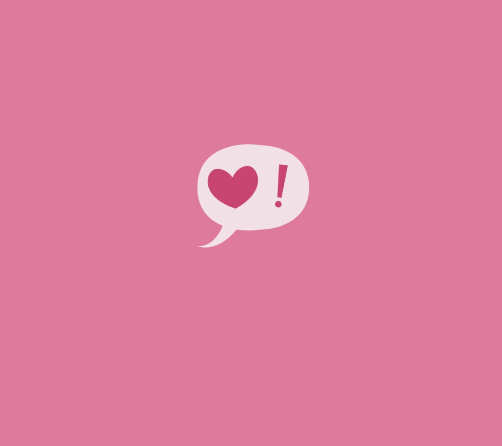 Minimalistic Pink Wallpaper with Heart Bubble - Cute Background Design