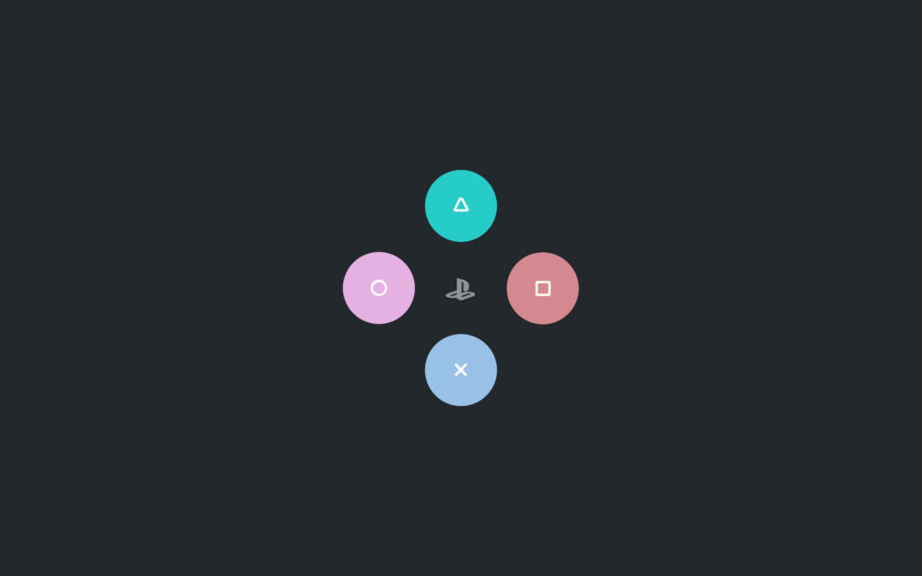 Minimalist PlayStation 4 Logo Wallpaper with Colorful Console Buttons