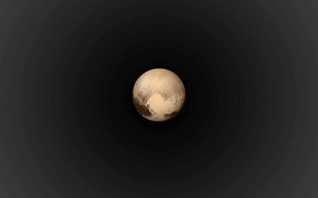 Minimalist Pluto Wallpaper: Detailed Surface on Dark Background