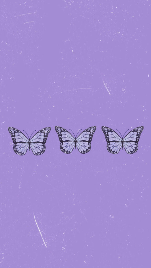 Minimalistic Purple Butterfly Wallpaper for a Calm Phone Background