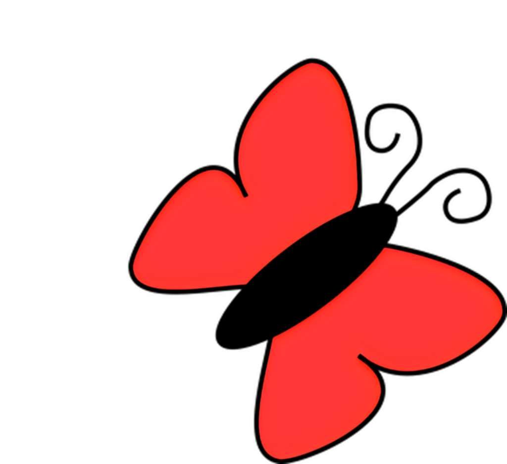 Elegant Red Butterfly Minimalistic Wallpaper on Black Background