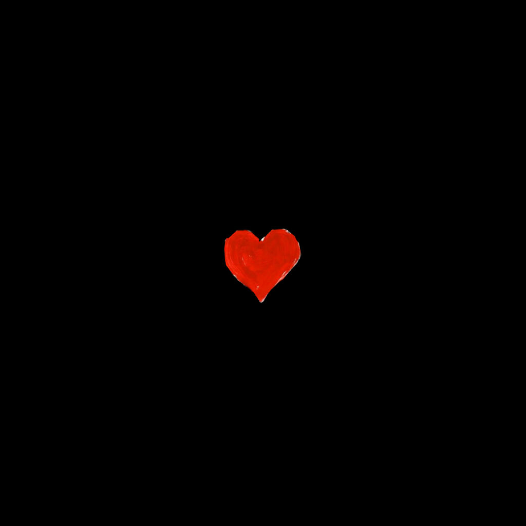 Bold Red Heart on Black Background | Minimalistic Aesthetic Wallpaper