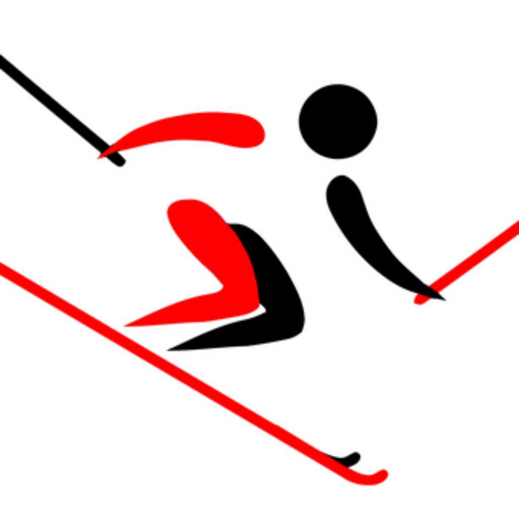 Minimal Red Hockey Player Silhouette - Sports Wallpaper Background