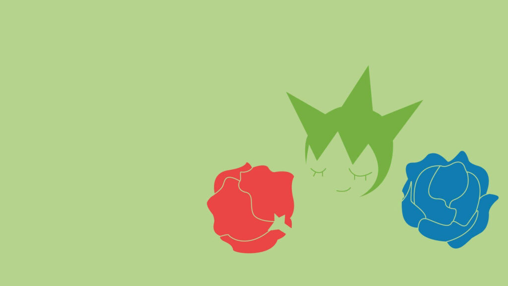 Minimalistic Green Roselia Wallpaper with Simple Colors