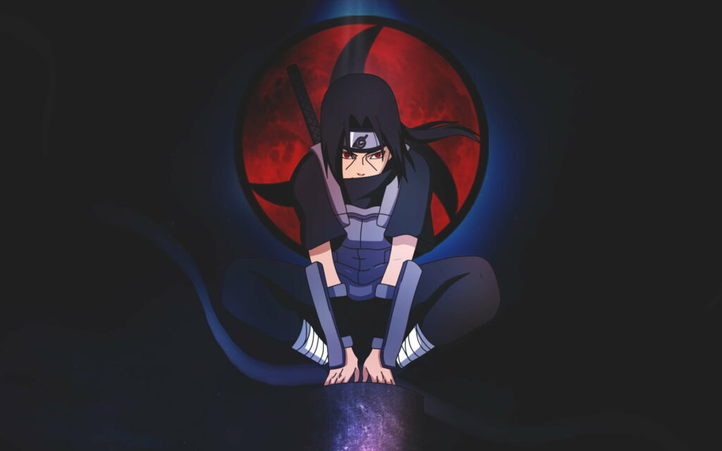 Transcending Perception: A Minimalist Tribute to Sasuke Uchiha, Naruto Characters, and The Power of the Sharingan Wallpaper