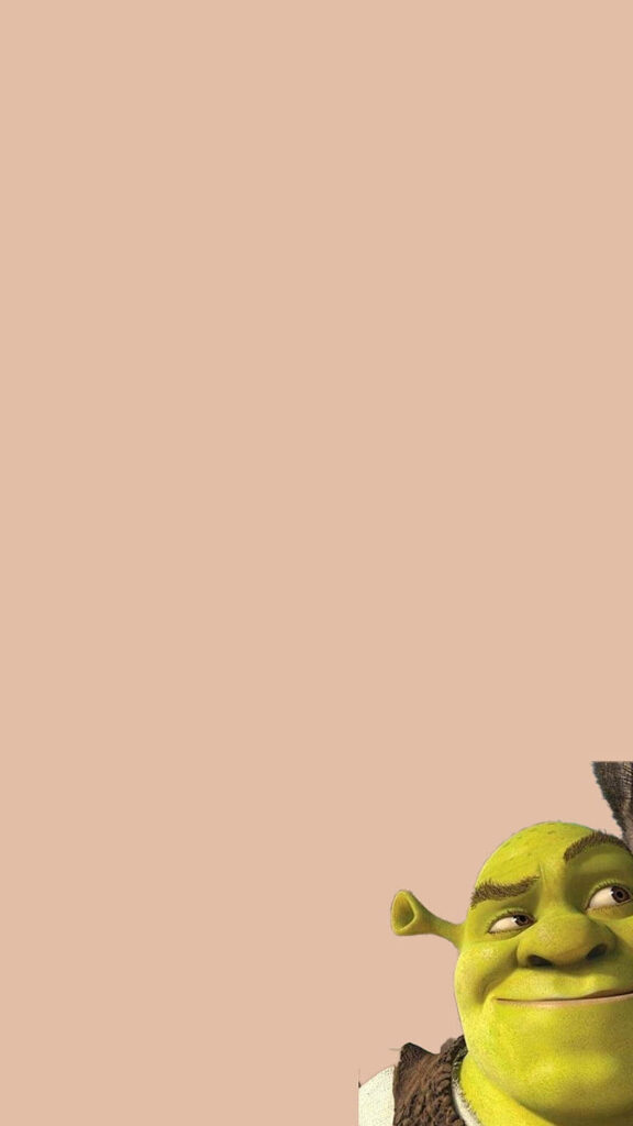 Minimalistic Shrek Aesthetic Wallpaper on Beige Background