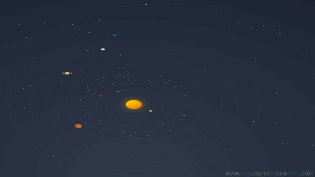 Minimalistic Solar System Illustration Wallpaper - Dark Background