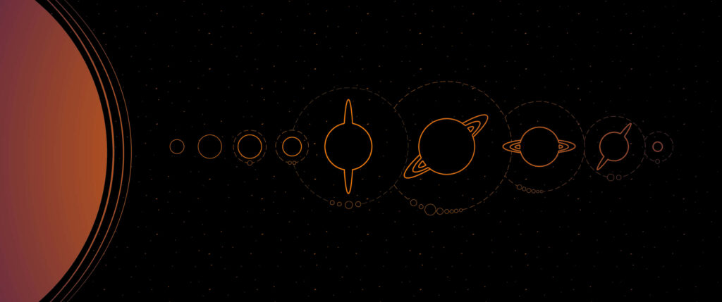 Stunning Solar System Wallpaper for 3440x1440p OLED Displays