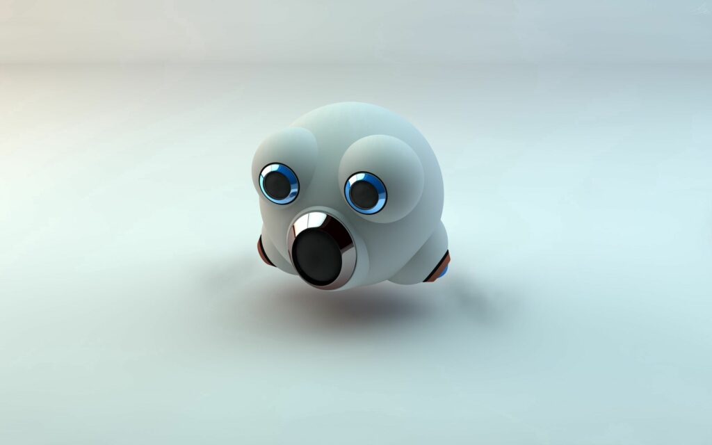 Minimalistic Spherical Robot Wallpaper - 2560x1600, Blue Eyes Design