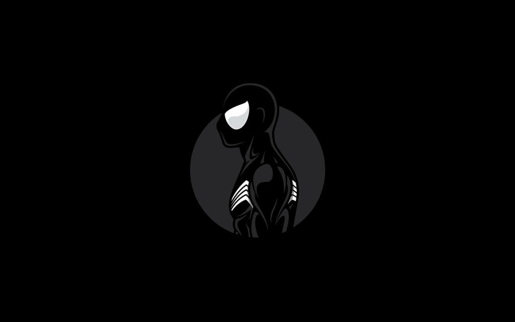 Minimalist Superhero: Spiderman Strikes in Darkness Wallpaper