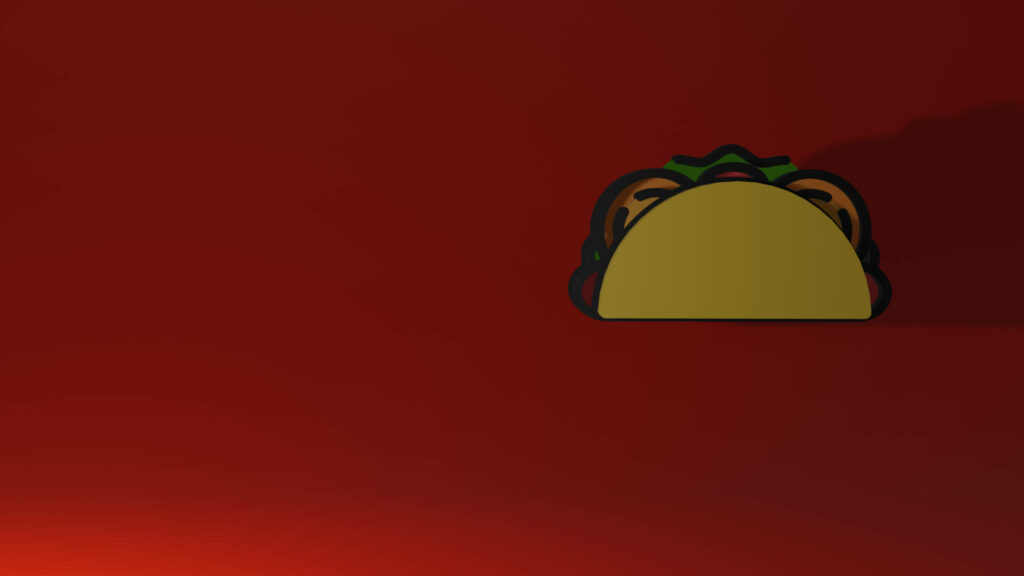 Minimalistic Taco Wallpaper: Bold Design on Vibrant Red Background