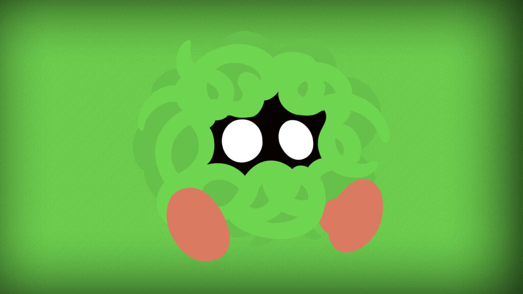 Minimalist Green Tangela Wallpaper: Bold Pokémon Design