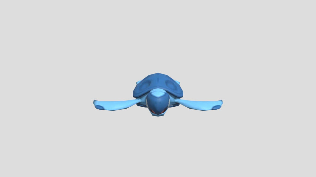 Minimalistic Tirtouga Wallpaper - Blue Turtle on Plain Background