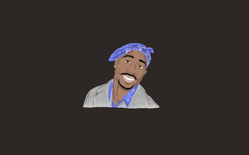 Creative Makaveli: A Minimalistic 4K Wallpaper of American Celebrity 2Pac
