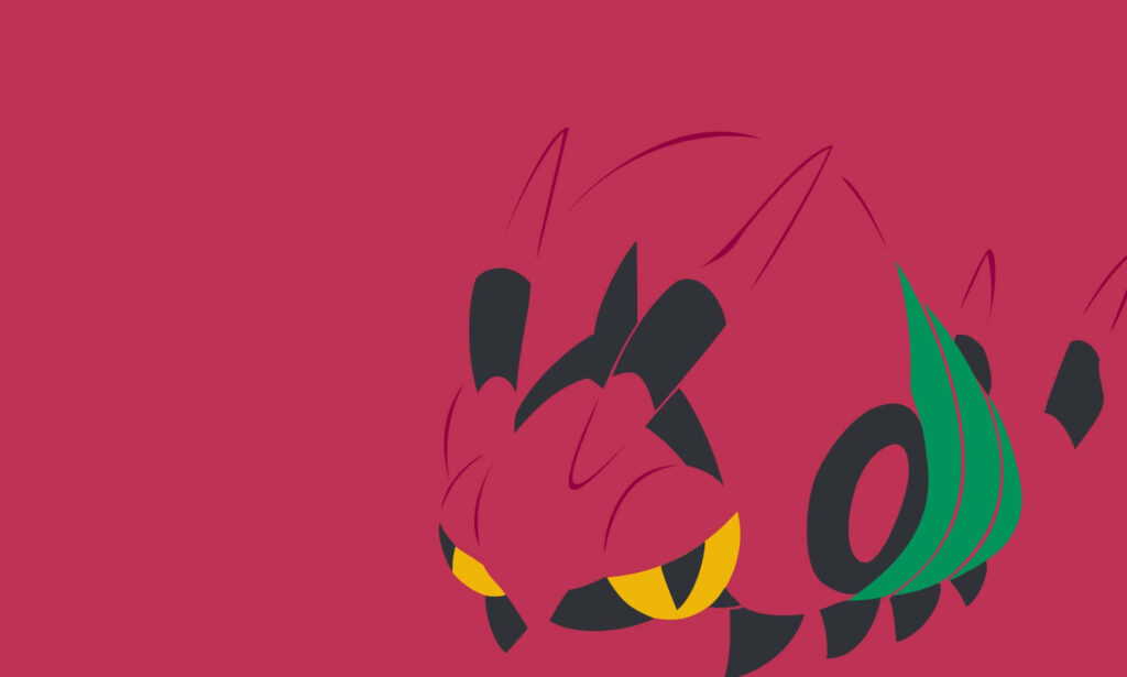 Minimalistic Venipede HD Wallpaper on Solid Red Background