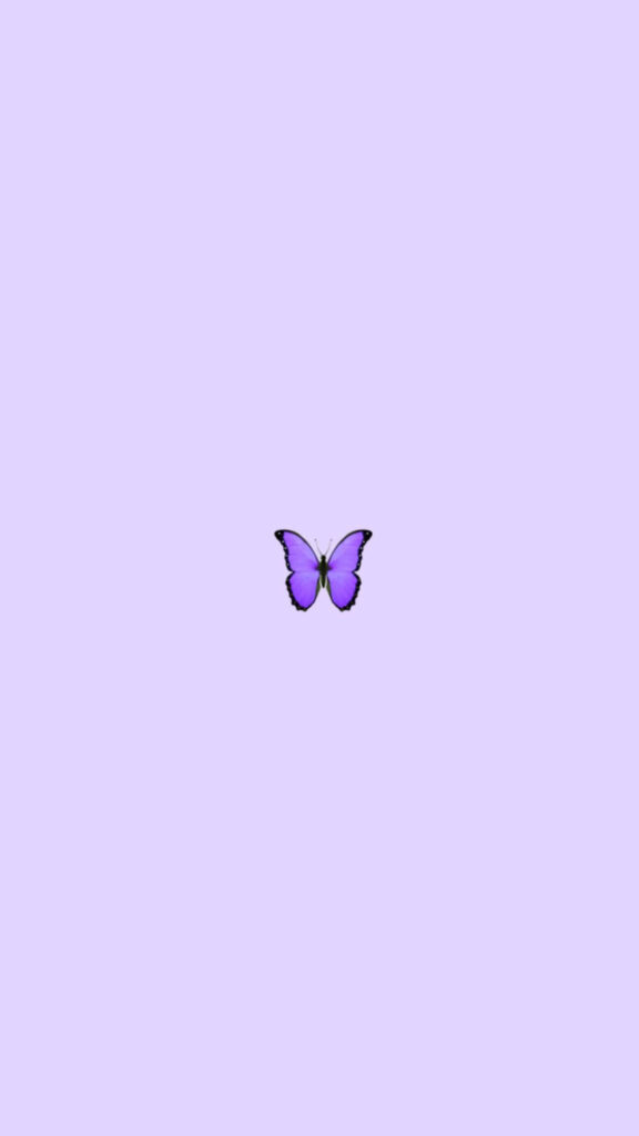 Elegant Purple Butterfly Minimalistic Wallpaper on Soft Lavender