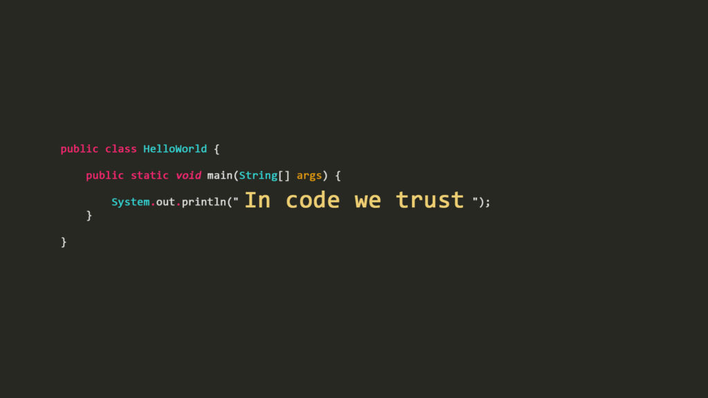 Minimalist Wallpaper: 'In Code We Trust' Programmer Background