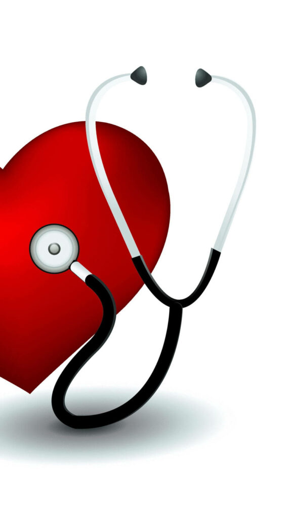 Minimalistic Wallpaper: Stethoscope on Red Heart for MBBS Professionals