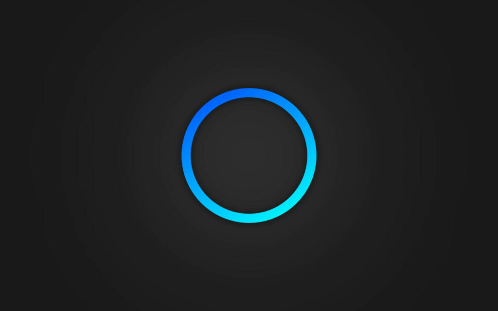 Minimalist Blue Circle Wallpaper on Dark Gradient Background