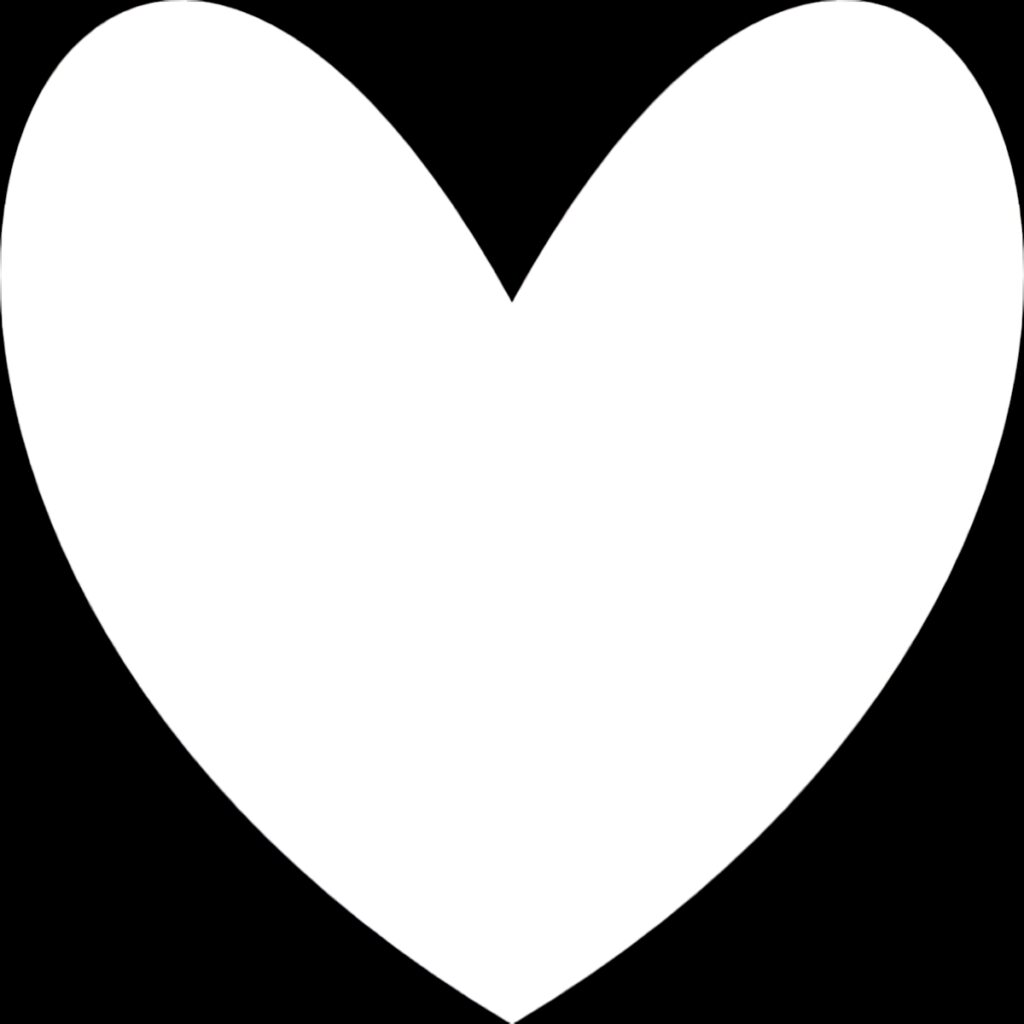 Minimalistic White Heart Icon on Black Wallpaper Background