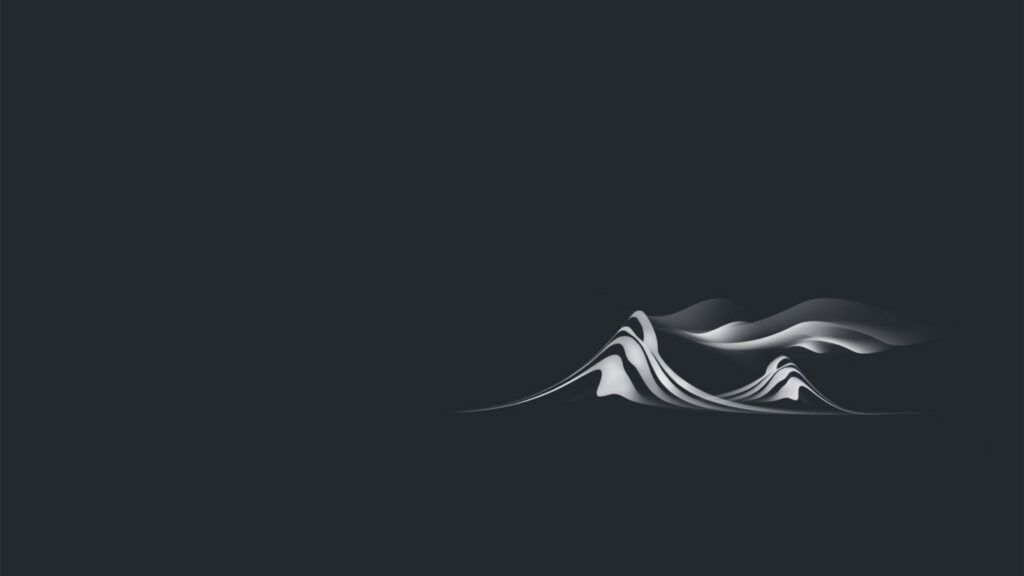 Minimalist 4K Wallpaper: White Mountain Peaks on Dark Background