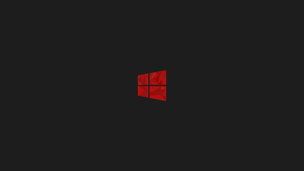 Windows 8 logo crimson low poly wallpaper dark gray background minimalist tech desktop design