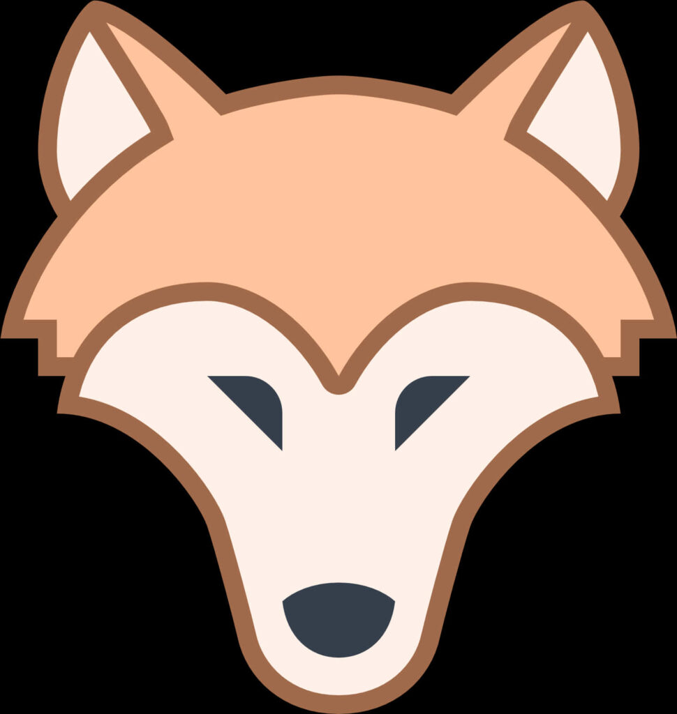 Minimalistic Beige and Brown Wolf Icon Wallpaper Design