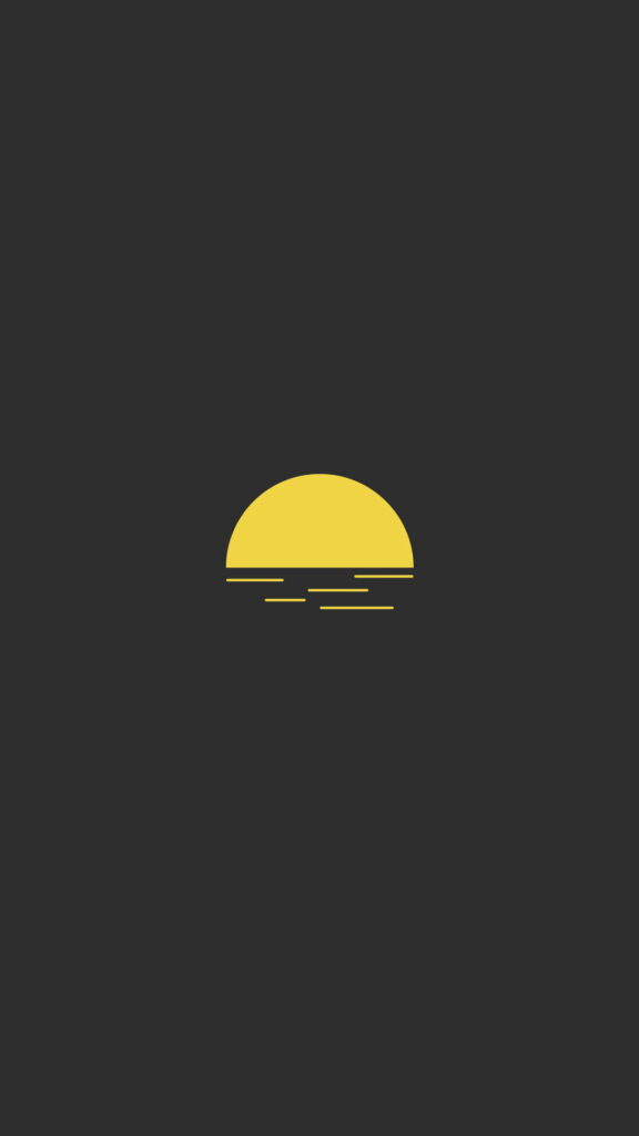 Simplified Serenity: A Minimalistic Black Sun in HD Yellow Background Wallpaper