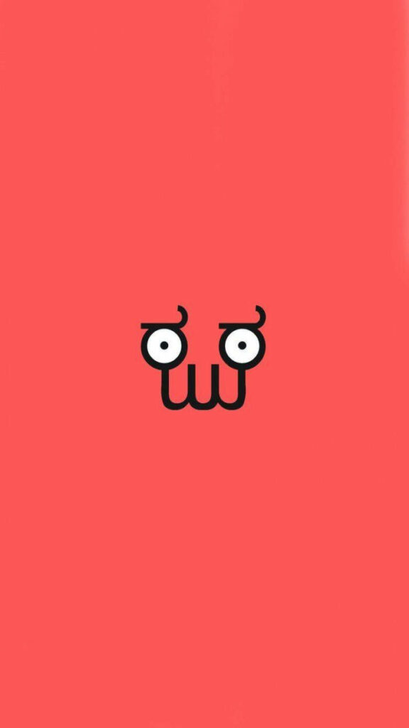 Fun Zoidberg Phone Wallpaper: Minimalistic Design on Bold Red Background