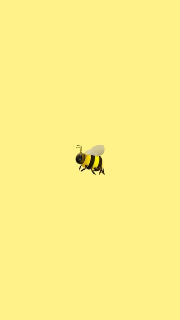 Minimalistic iPhone wallpaper with vibrant bee on soft yellow background fresh cheerful design