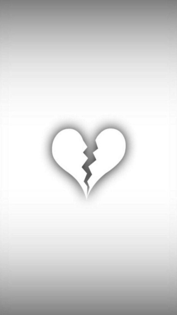 Elegant Minimalist iPhone Wallpaper: Broken Heart with Gradient Background