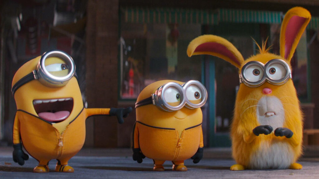 Colorful Minions & Bunny Wallpaper from The Rise of Gru