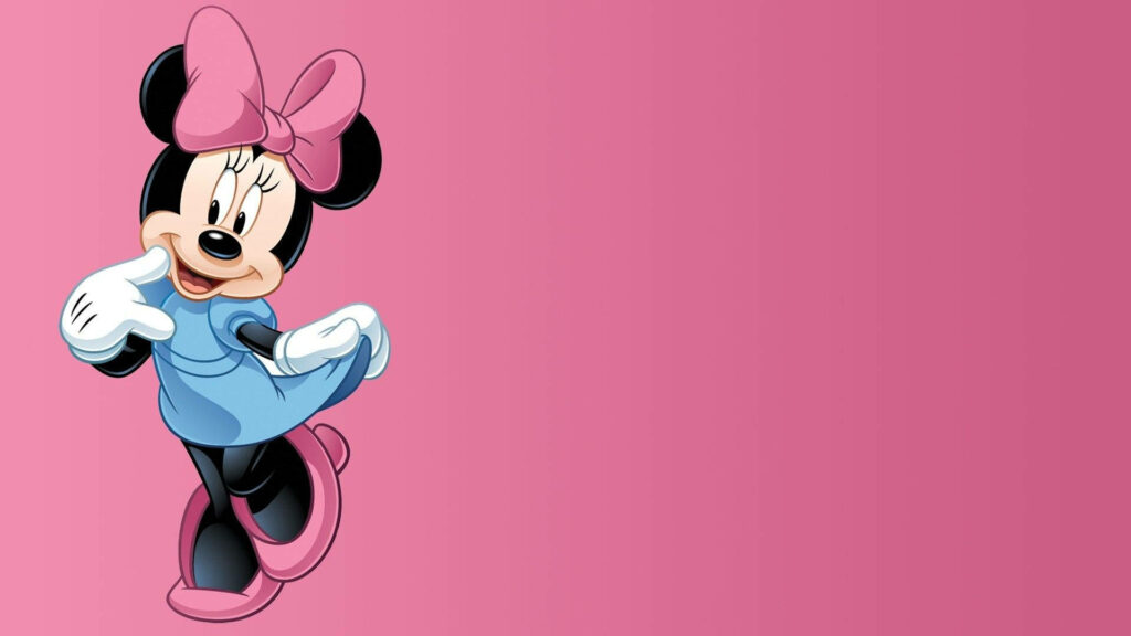 Minnie's Pink Gradient Adventure: A Delightful Wallpaper for Disney Fans