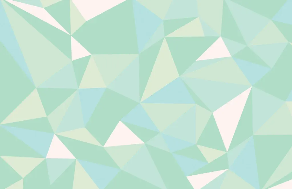 Enchanting Mint Green Geometric Tapestry: Whimsical Pastel Elegance for QHD Backdrop Wallpaper
