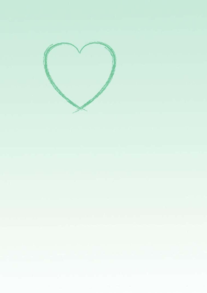 Minimalist Mint Green Wallpaper with Hand-Drawn Heart Design