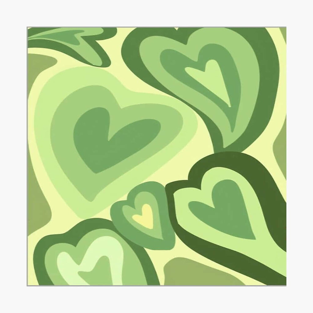 Charming Mint Green Hearts Wallpaper: Sweet & Soothing Background