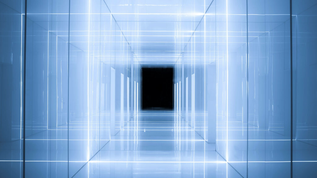 Mesmerizing Reflections: A Captivating Infinity Loop Wallpaper of a Mirror Pathway